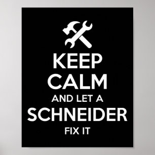 Schneider Funny Surname Birthday Family Träd Reuni Poster