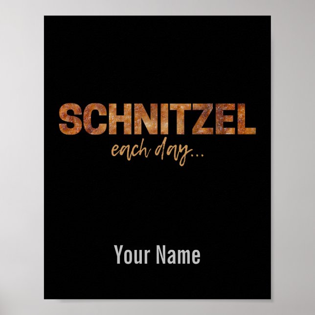 Schnitzel-design varje dag, en fin utsugningsdesig poster (Framsidan)