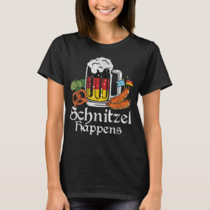 Schnitzel Happens Prost Beer German Flagga Oktober T Shirt