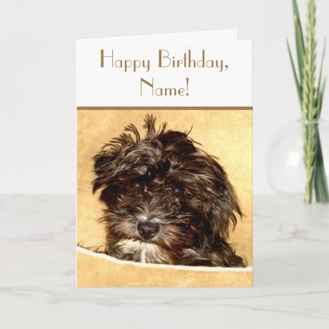 Schnoodle Birthday-Anpassade-textkort Kort (Framsida)