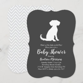 Schnoodle Dog Baby Shower Neutral Inbjudningar