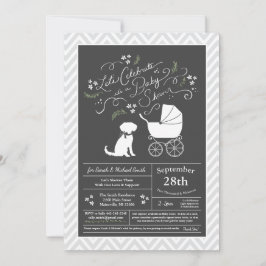 Schnoodle Dog Baby Shower Neutral Inbjudningar