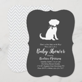 Schnoodle Dog Baby Shower Neutral Inbjudningar