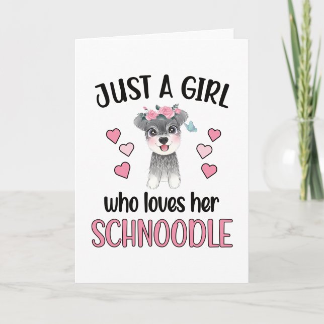 Schnoodle Girl Hund älskare Hundägare Schnoodle Ma Kort (Framsida)