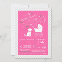 Schnoodle Hund Baby Shower Girl Rosa