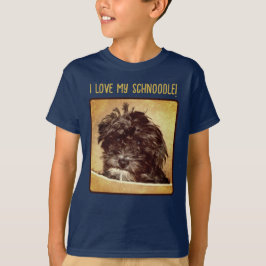 Schnoodle Hund Boy's Navy T-Shirt