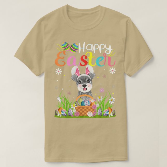 Schnoodle Hund Bunny Egg Hunting Funny Schnoodle H T Shirt (Design framsida)
