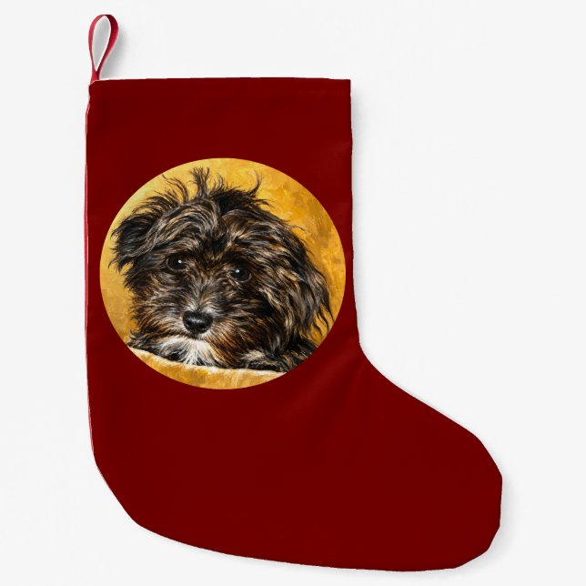 Schnoodle Hund Marinröd Julstrumpa (Framsidan)