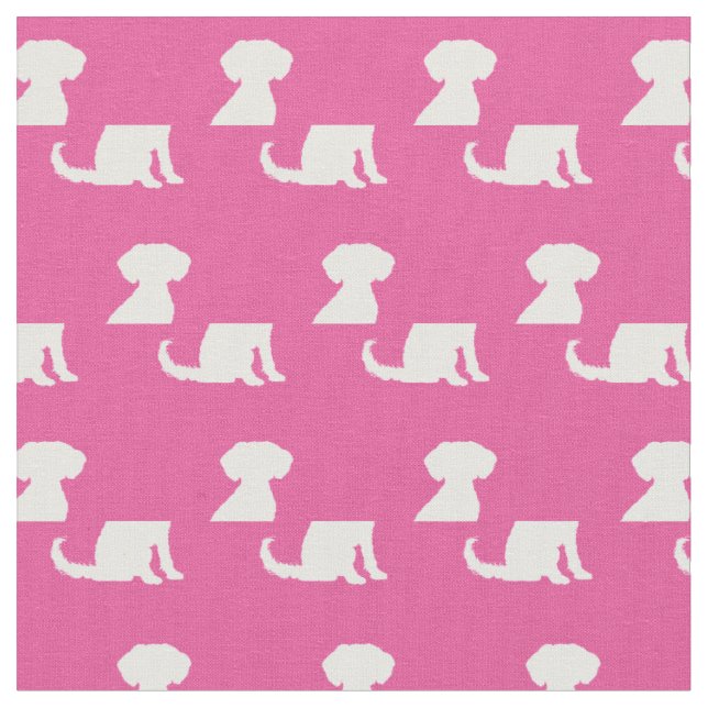 Schnoodle Hund Silhouette Pet Rosa Tyg (Närbild)
