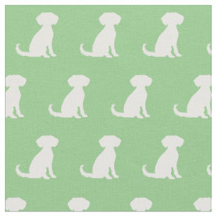 Schnoodle Hund Silhouette Pet Sage Grönt Tyg