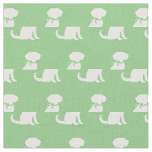 Schnoodle Hund Silhouette Pet Sage Grönt Tyg