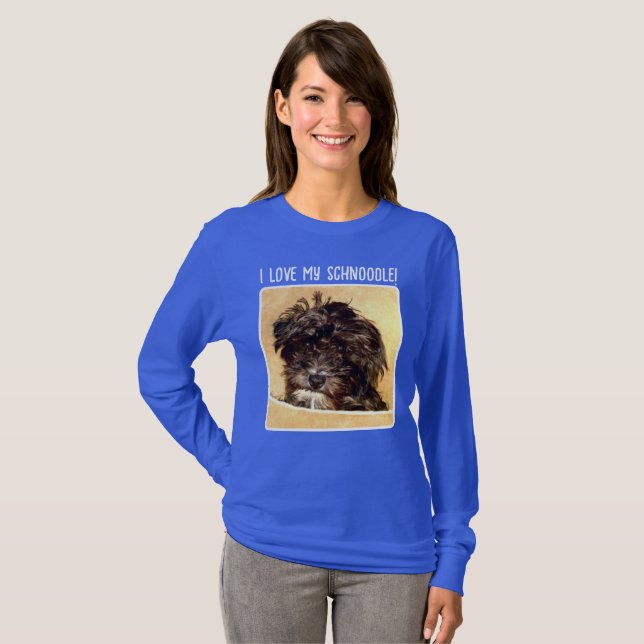Schnoodle Hund Women's Sweatshirt T Shirt (Hel framsida)