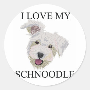 SCHNOODLE-kärlek! Runt Klistermärke