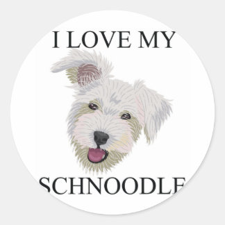 SCHNOODLE Kärlek! Runt Klistermärke