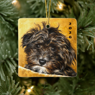 Schnoodle Keramisk Fyrkantig Prydnad Julgransprydnad Keramik
