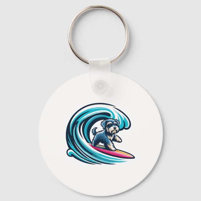 Schnoodle Surfing, Wave Riding Schnoodle  Nyckelring (Framsida)