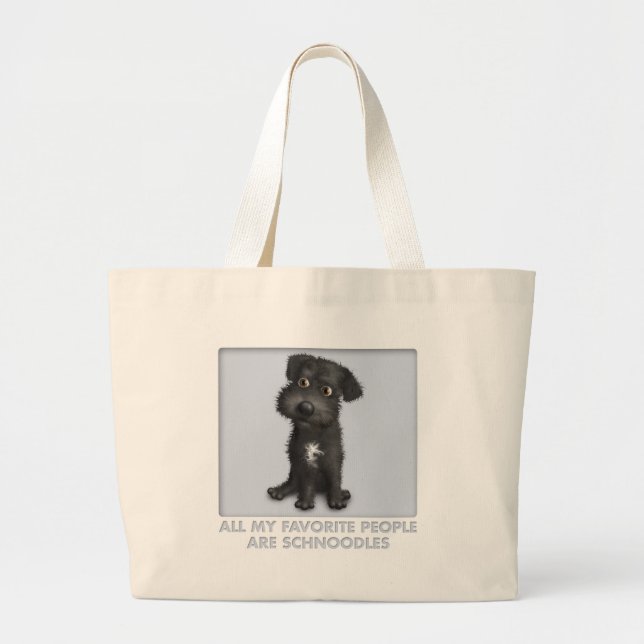 Schnoodle (svart) favorit jumbo tygkasse (Framsidan)