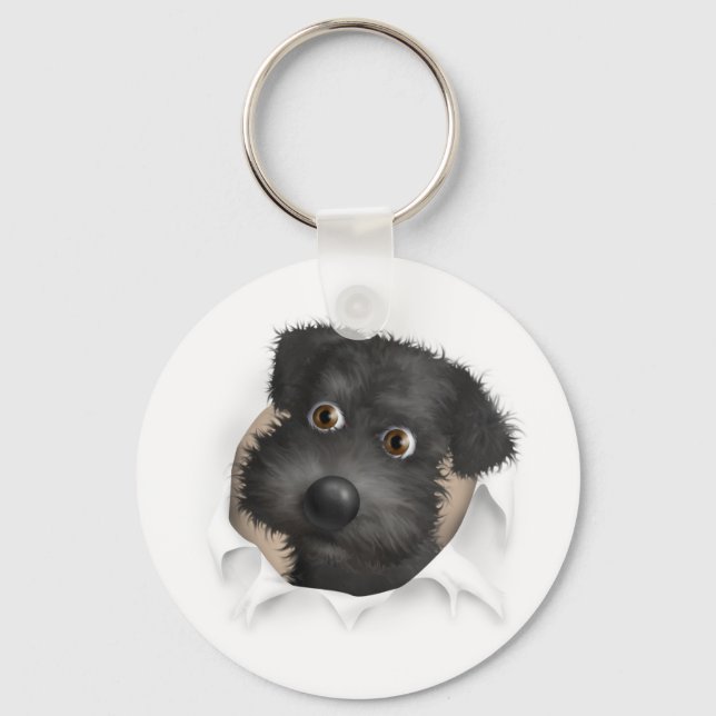 Schnoodle (svart) - utfall nyckelring (Framsida)
