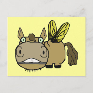 Schnozzle Horsefly Tecknad Vykort