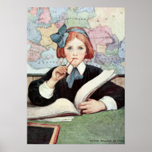 Scholar av Jessie Willcox Smith Poster