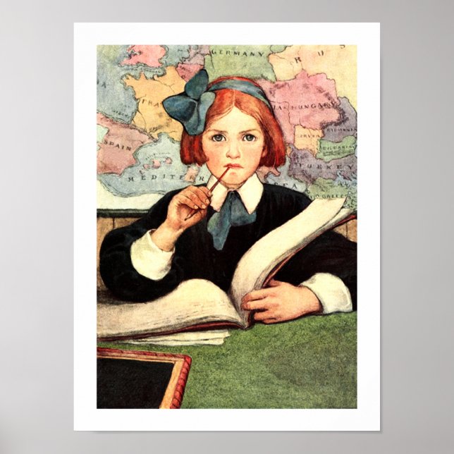 "Scholar" av Jessie Willcox Smith Poster (Framsidan)
