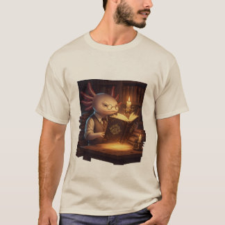 Scholar Axolotl T-Shirt | Magisk biblioteksläsare