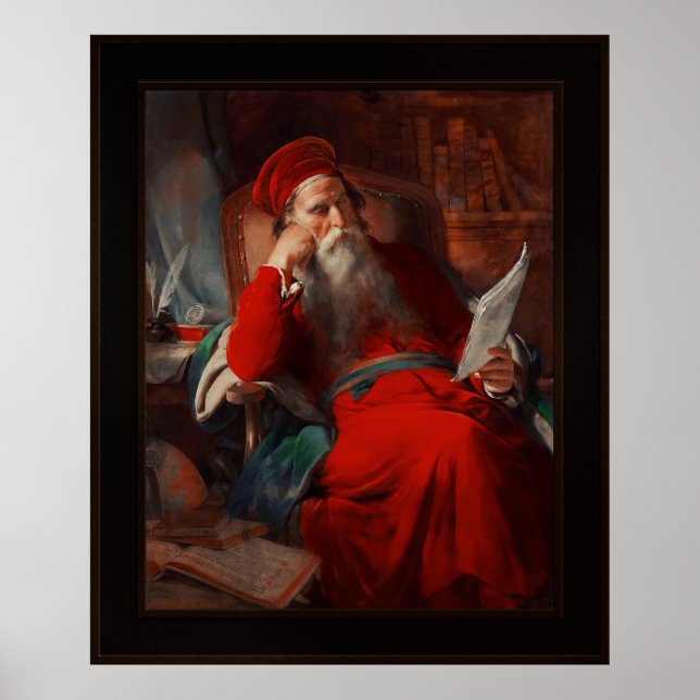 Scholar i sin studie av Friedrich von Amerling Poster (Framsidan)
