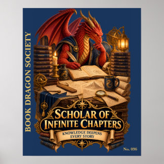 Scholar of Infinite Chapters | Bokdrakens Sällskap Poster