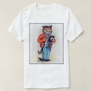 Scholarly Cat, Louis Wain Tee Shirt
