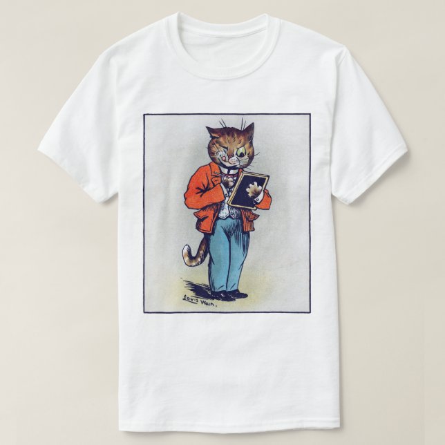 Scholarly Cat, Louis Wain Tee Shirt (Design framsida)