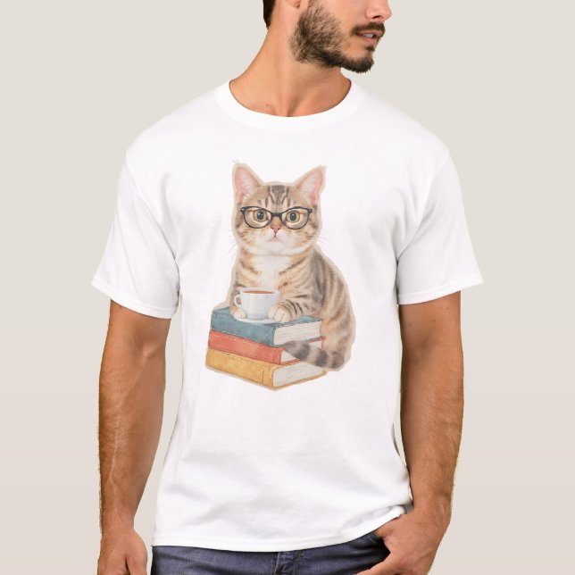 Scholarly Cat T Shirt (Framsida)