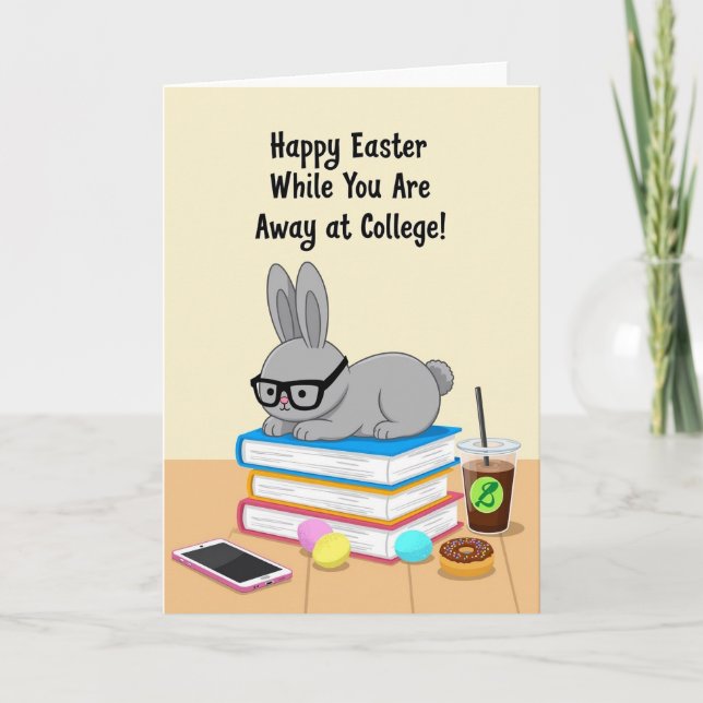 Scholarly Holiday Rabbit Card Kort (Framsida)