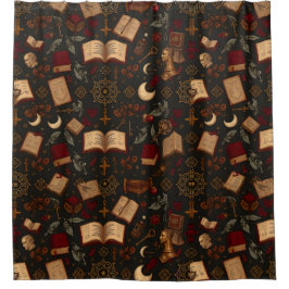 Scholarly Mörk Academia Shower Curtain