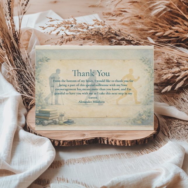 Scholarly Physical Therapy Graduation Tack Kort (Skapare uppladdad)