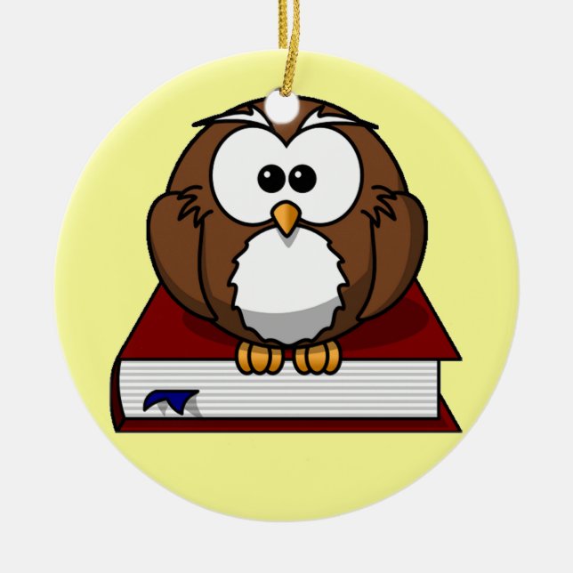 Scholarly Uggla Julgransprydnad Keramik (Framsidan)