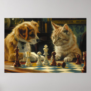 Scholars avstängning Uppspelningsschack för katt Poster