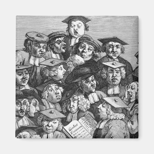 Scholars vid en föreläsning, 20 januari 1736-37 magnet (Framsidan)