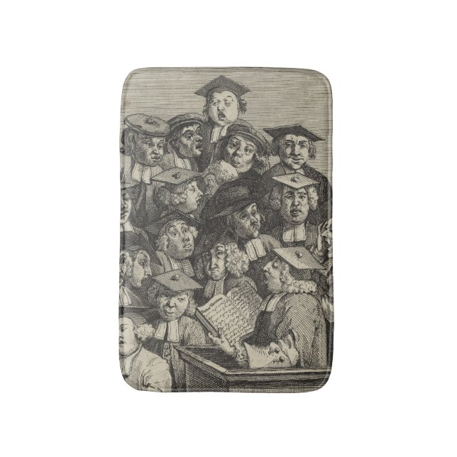 Scholars vid en föreläsning (av William Hogarth) Badrumsmatta (Framsidan (Vertikal))