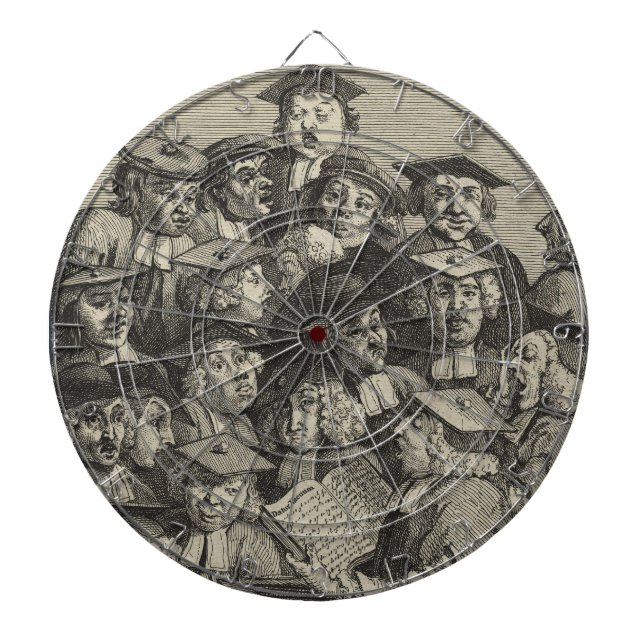 Scholars vid en föreläsning (av William Hogarth) Darttavla (Framsidan)