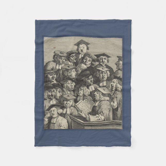 Scholars vid en föreläsning (av William Hogarth) Fleecefilt (Framsidan)