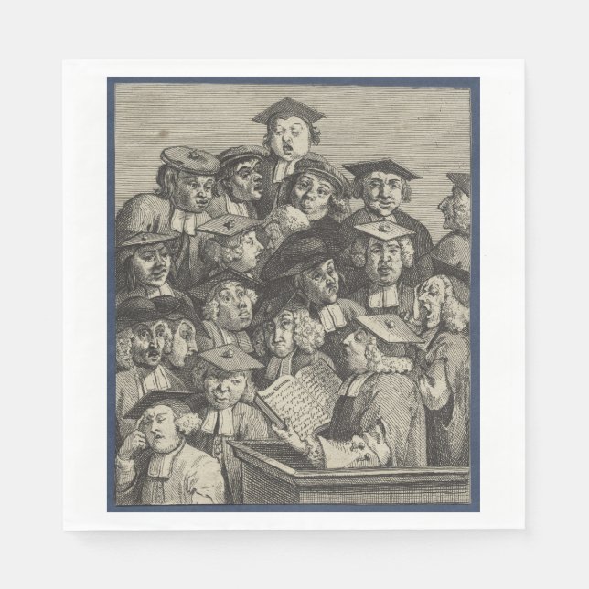 Scholars vid en föreläsning (av William Hogarth) Pappersservett (Framsidan)