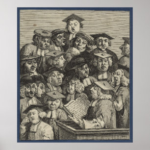 Scholars vid en föreläsning (av William Hogarth) Poster