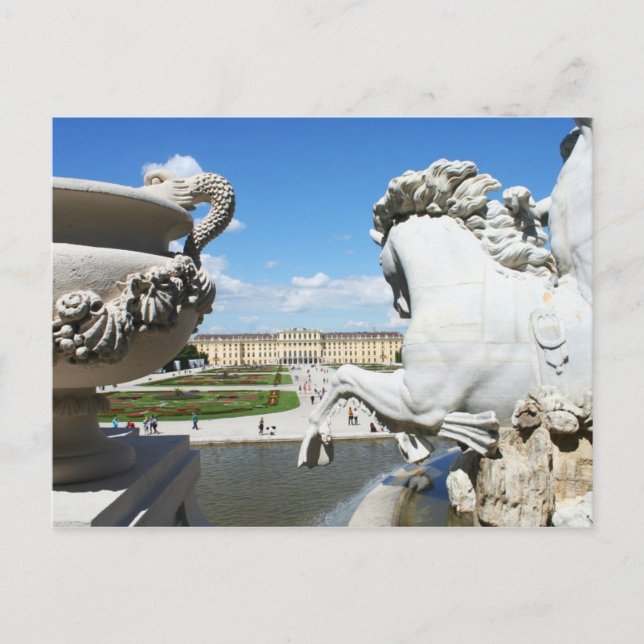 Schonbrunn Palace i Wien, Österrike. Vykort (Framsida)