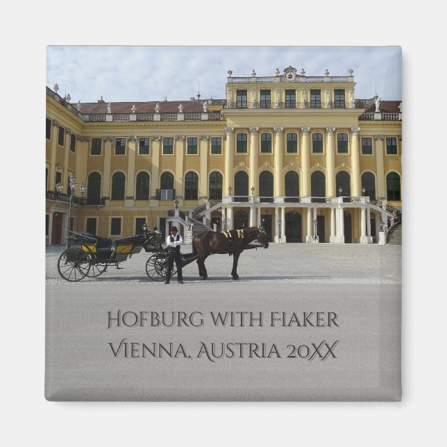 Schönbrunn Palace med Fiaker Wien, Österrike Magnet (Framsidan)