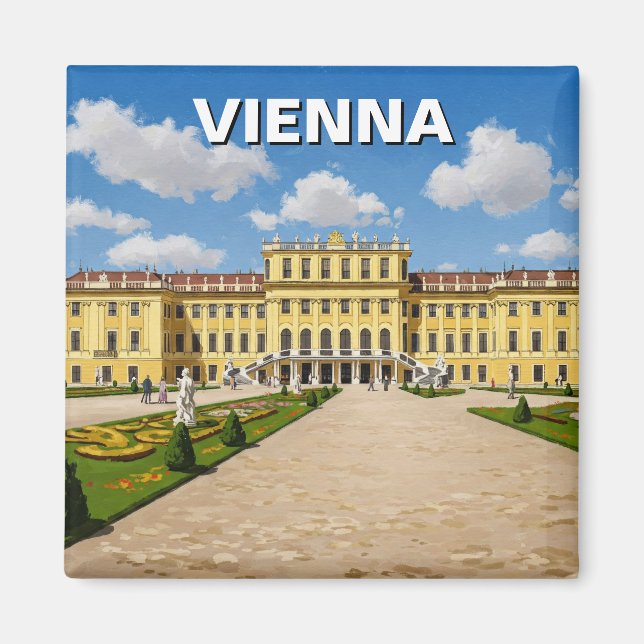 Schönbrunn Palace WiÖsterrike Travel Magnet (Framsidan)