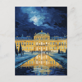 Schonbrunn Slott Wien Natt Akvarell Vykort