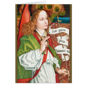 Schongauer Annunciation angel CC1183 Orlier altar Hälsningskort