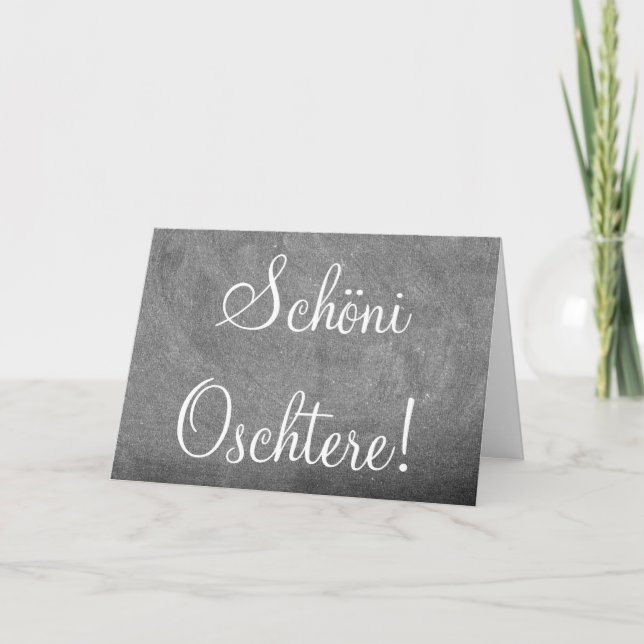 Schöni Oschtere Swiss Glad påsk Chalkboard Helgkort (Framsida)
