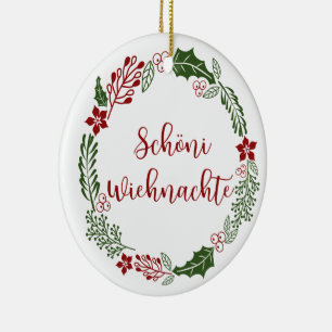 Schöni Wiehnachte (schweiziska God jul) Julgransprydnad Keramik
