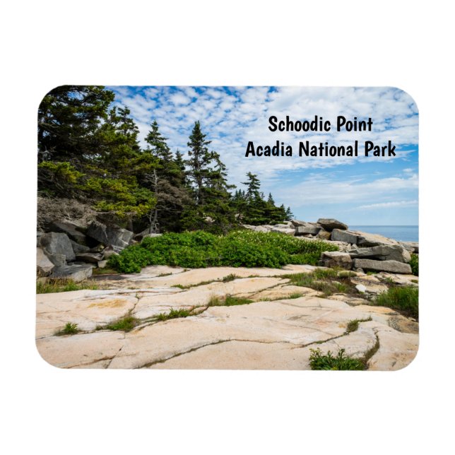 Schoodic Point i Acadia nationalpark i Maine Magnet (Horisontell)